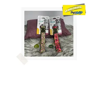 Collar Praga Pet, Broche Metálico Dorado Con Placa/ Talla L