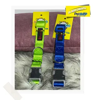 Collar Praga Pet, Broche Metálico Plateado / Talla L